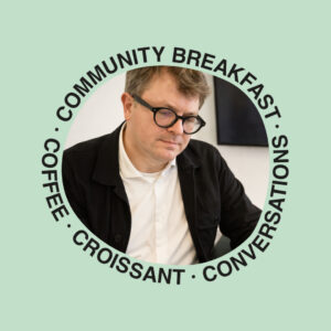Rasmus Adrian at COmmunity Breakfast.