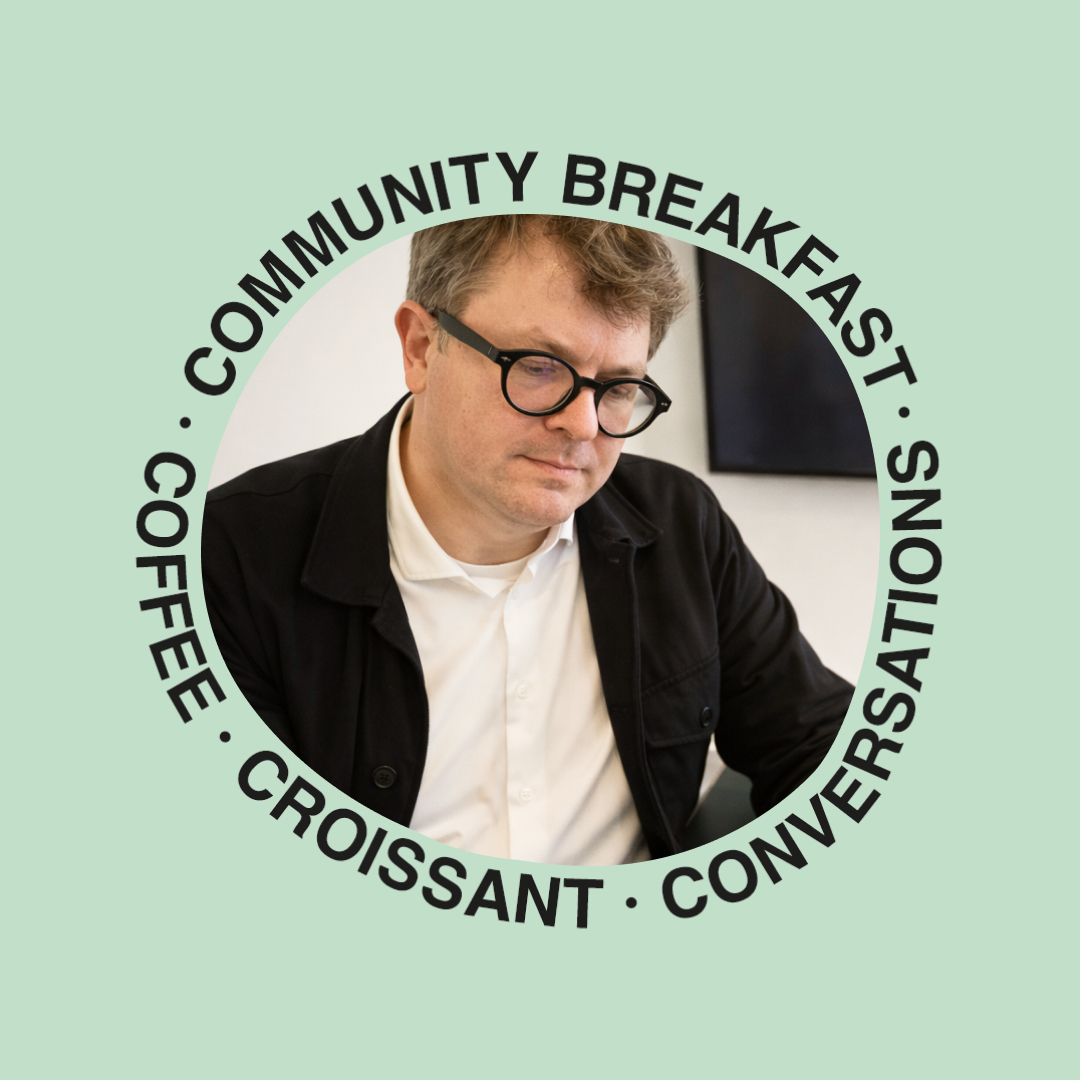Rasmus Adrian at COmmunity Breakfast.